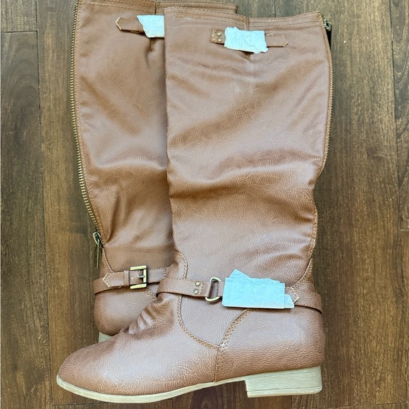 Vegan Leather Tall Brown boots size 9 - Picture 14 of 16